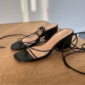 Urban Outfitters Black Wrap Strap Sandals